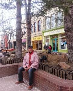 Mike, taking a break at the Pearl Street Mall. 