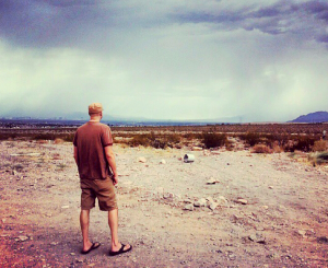 Mike, in Henderson during rare storm.